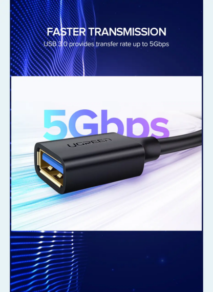 Подовжувач Ugreen USB 3.0 A Male to Female Чорний
