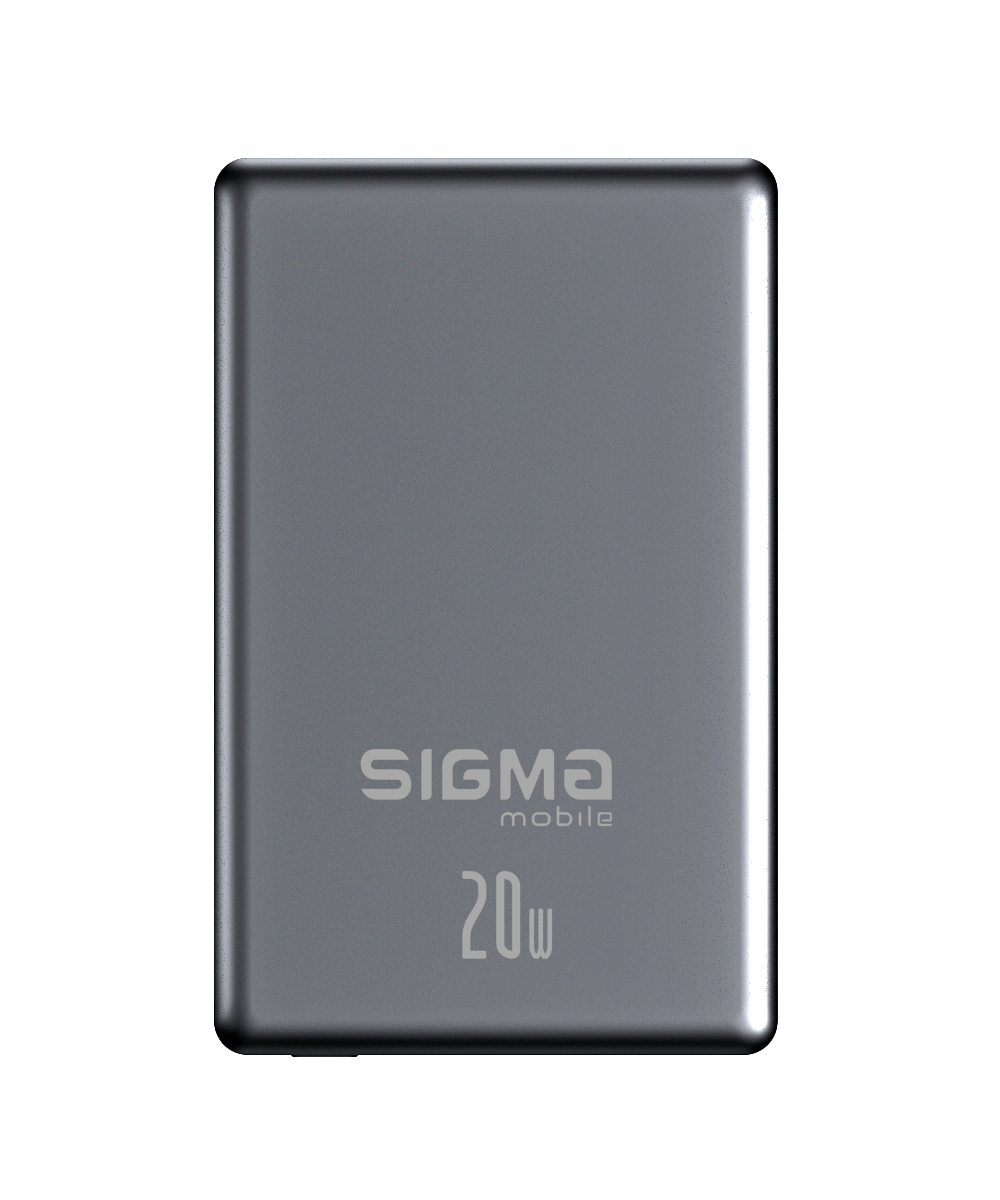 Портативний акумулятор Sigma X-power SI05A7QL-MAG, 5000 мА·год, сірий — фото 2