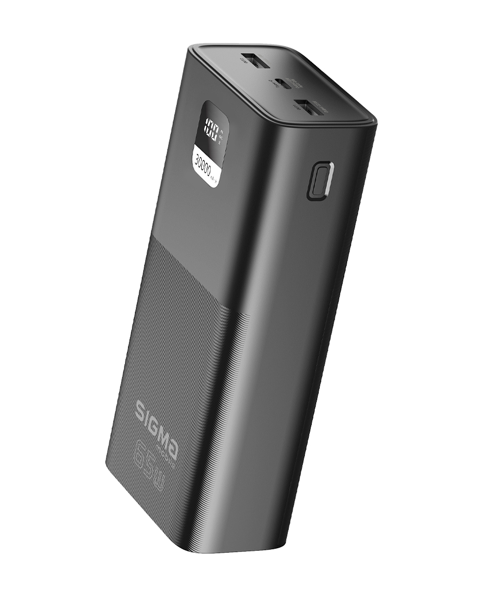Портативний акумулятор Sigma X-power SI30A6QLX, 30000 мА·год, чорний — фото 7