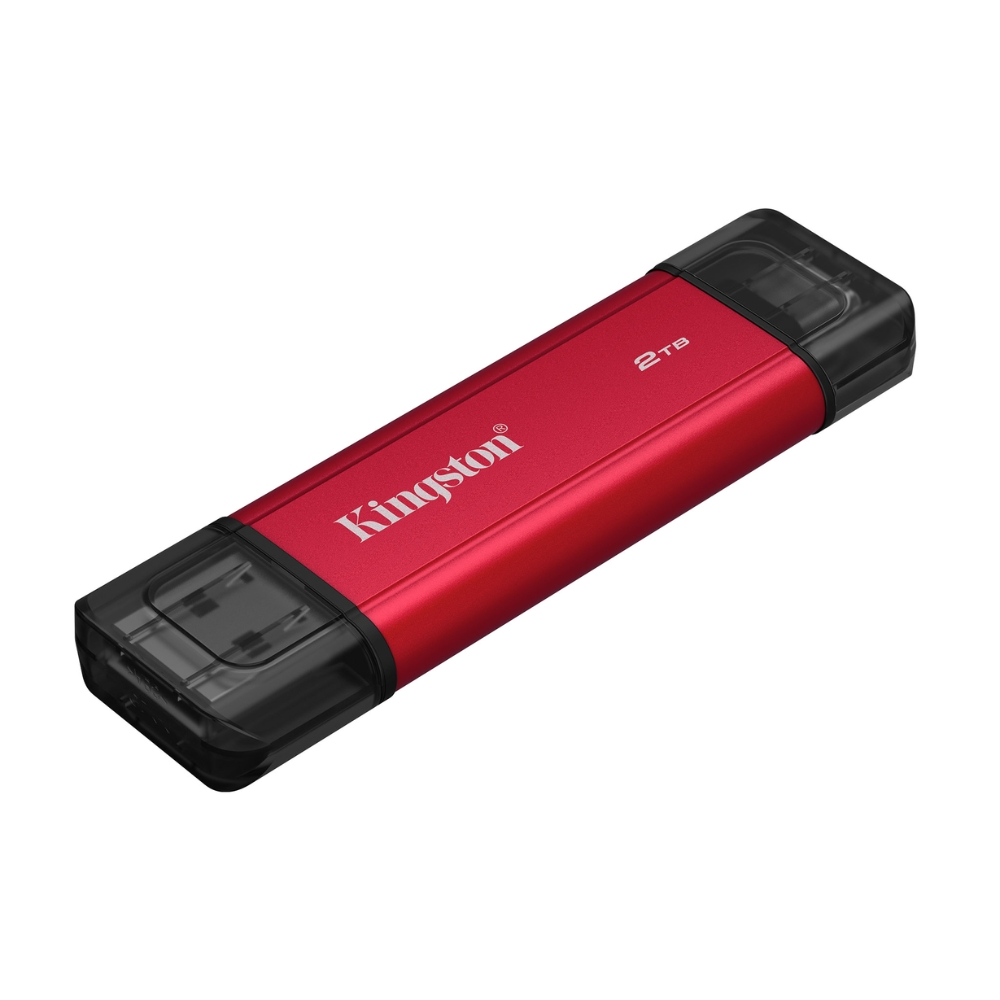 Портативний SSD Kingston Dual USB-A/C 2 ТБ Red/Black — фото 4