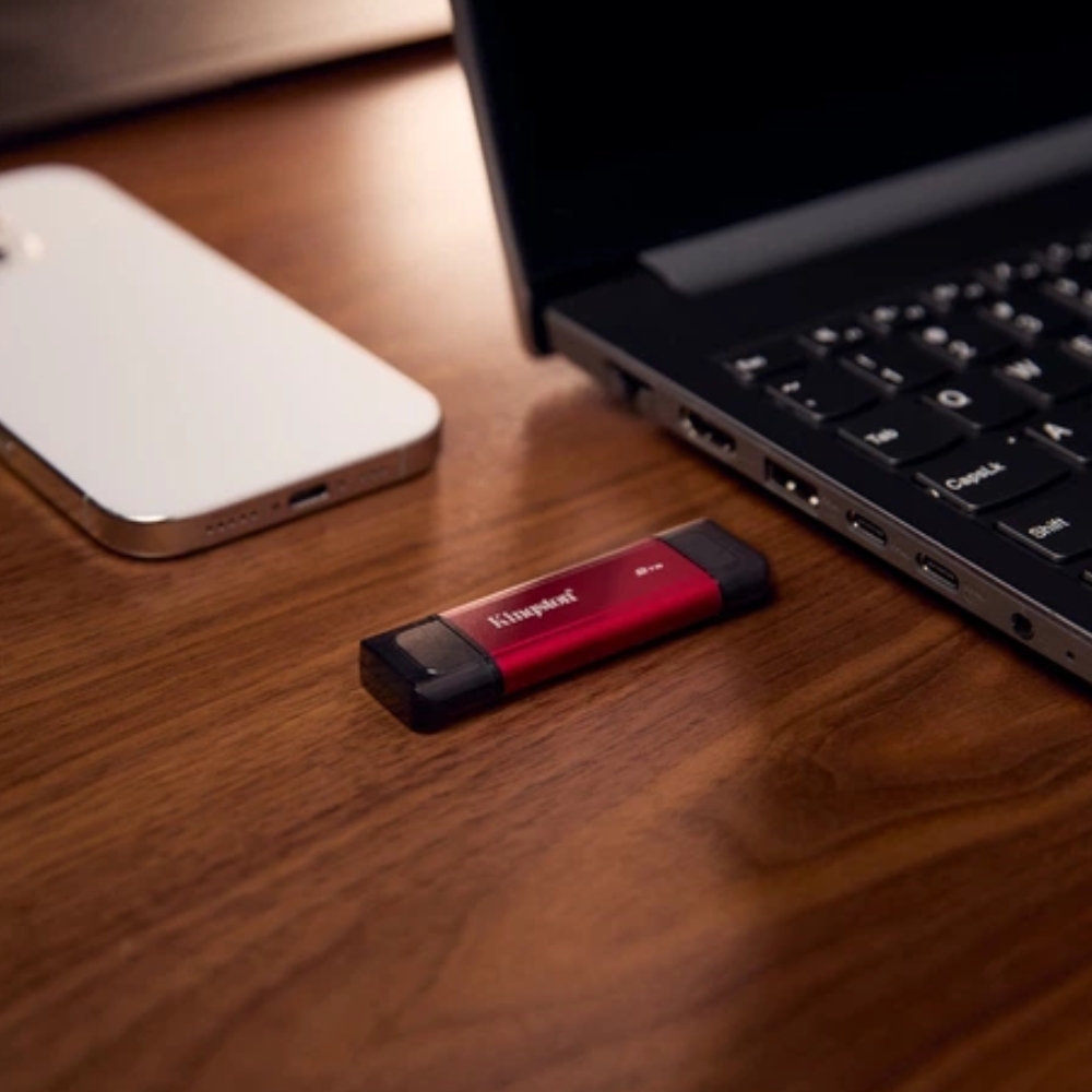 Портативний SSD Kingston Dual USB-A/C 2 ТБ Red/Black — фото 6