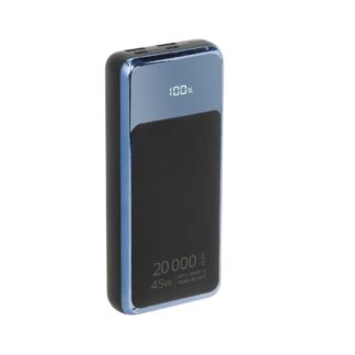 Портативний зарядний пристрій, 20000 mA, QC/PD 45W, з LCD, чорний