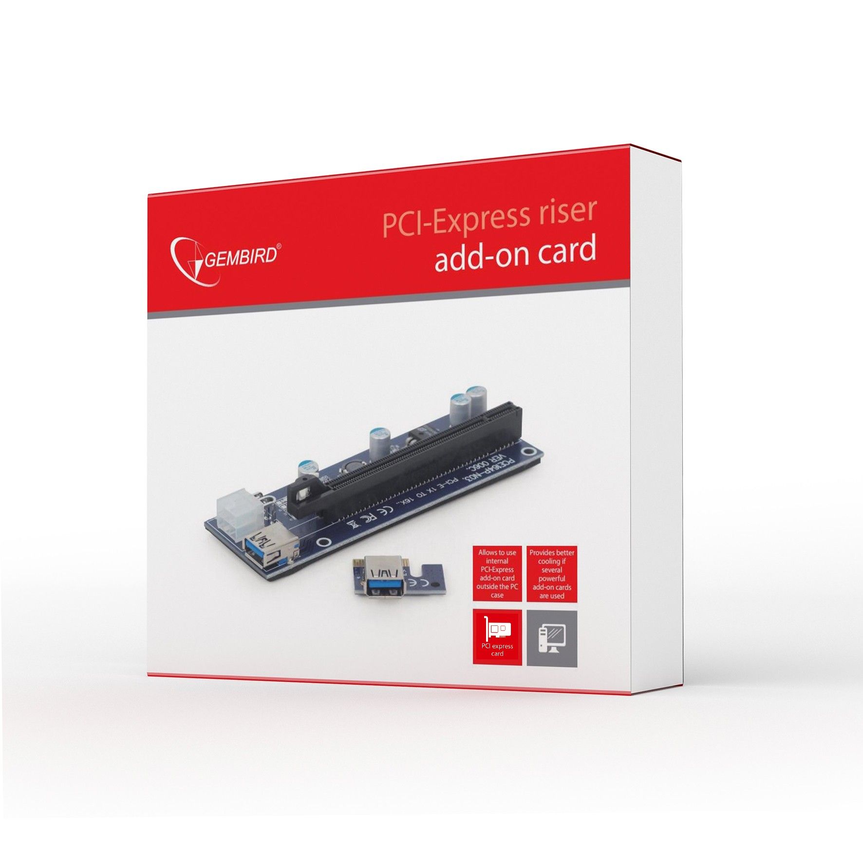 Райзер-карта розширення PCI-Express інтерфейсу Gembird RC-Pciex-03 — фото 4
