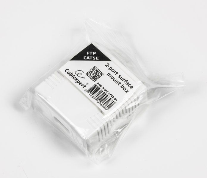 Розетка на 2 порти з екраном RJ-45, 5 Е cat, зовнішня Cablexpert — фото 4