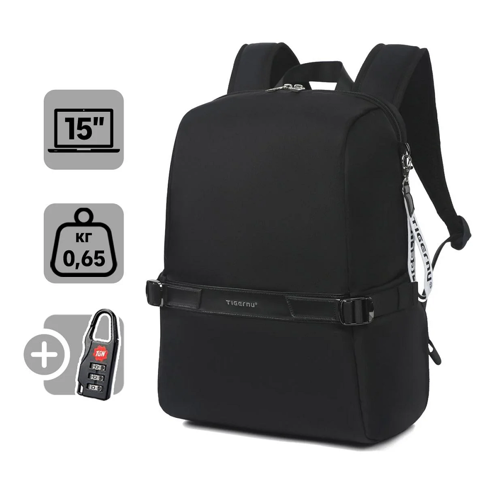 Рюкзак Tigernu T-B9511 з діагоналлю 15" чорного кольору — фото 6