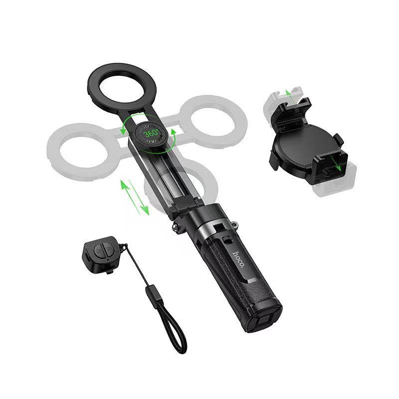 Селфі-трипод HOCO K27 Pro Magic mini live broadcast stand(pull clip+magnetic focusing version) (48cm) Black — фото 4