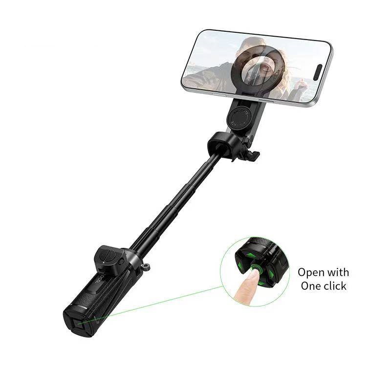 Селфі-трипод HOCO K27 Pro Magic mini live broadcast stand(pull clip+magnetic focusing version) (48cm) Black — фото 6