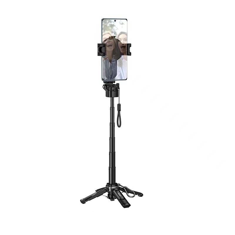 Селфі-трипод HOCO K27 Pro Magic mini live broadcast stand(pull clip+magnetic focusing version) (48cm) Black — фото 8