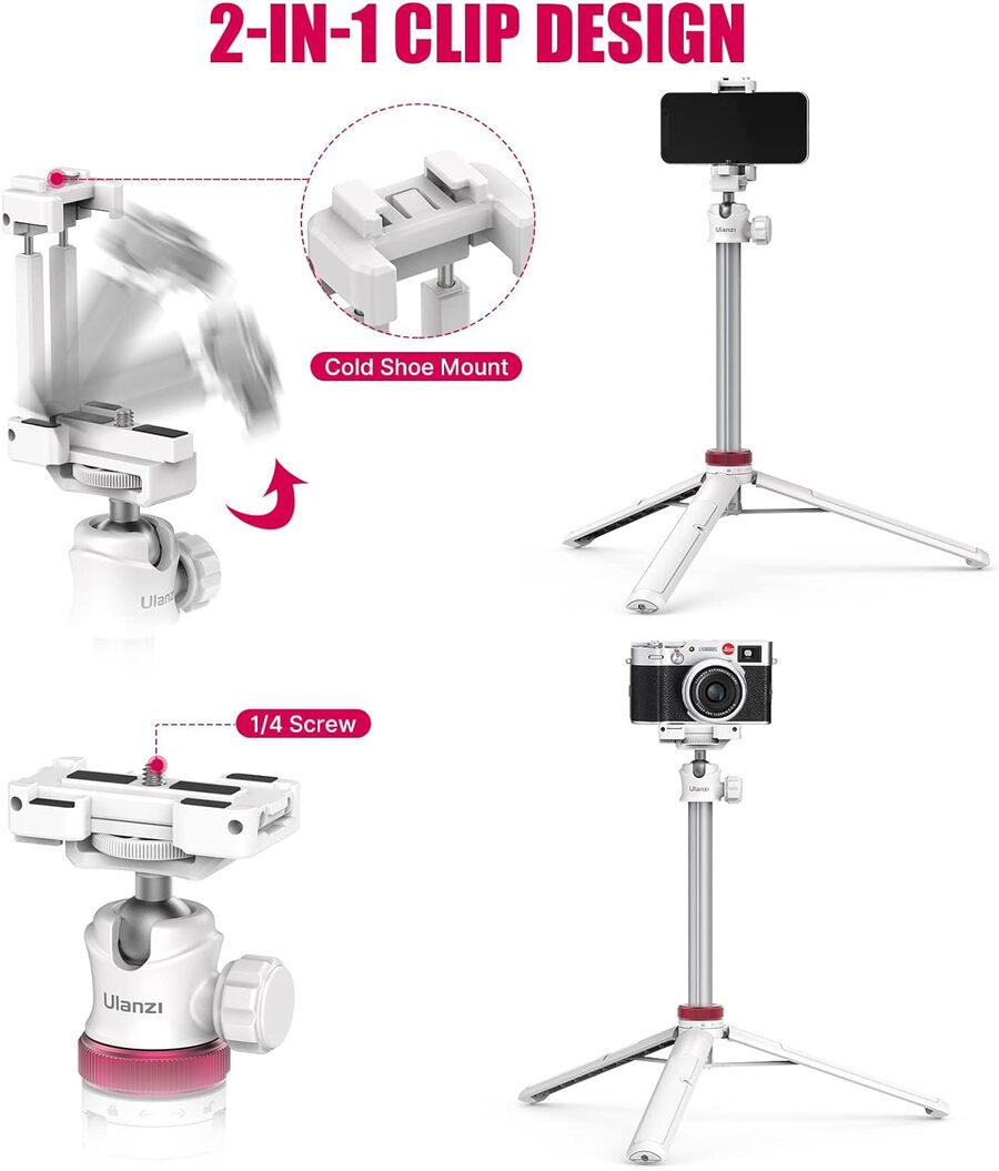 Штатив Ulanzi Vijim Multi-functional Mini Tripod White — фото 4