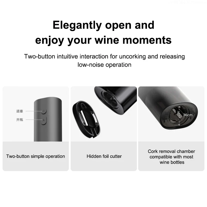 Штопор Xiaomi Mijia Electric Red Wine Bottle Opener — фото 4
