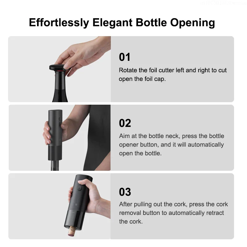 Штопор Xiaomi Mijia Electric Red Wine Bottle Opener — фото 6