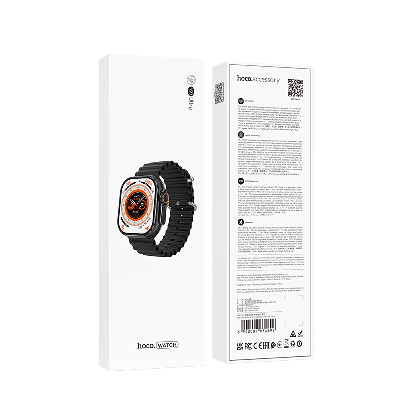Смарт-годинник HOCO Y23 Ultra 51mm. 300 mAh. IP 67 Smart sports watch(call version) Black — фото 5
