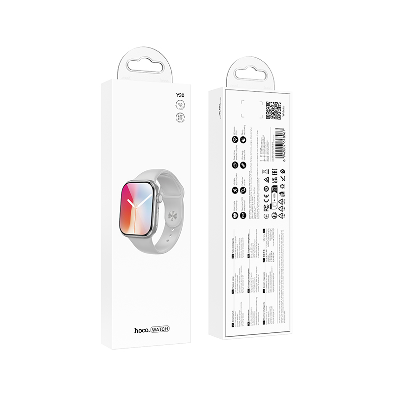 Смарт-годинник HOCO Y30 50mm. 230 mAh. IP67 Smart sports watch(call version) Silver — фото 3