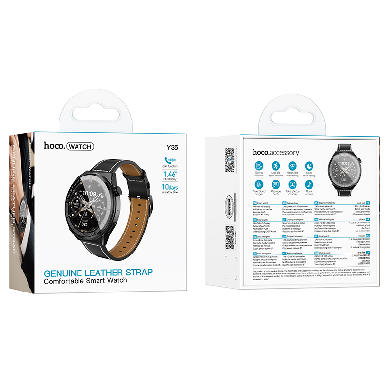 Смарт-годинник HOCO Y35 36mm. 250 mAh. IP67 Smart sports watch(call version) Black — фото 3