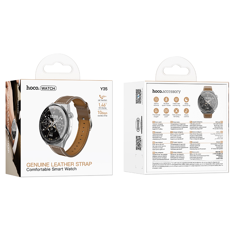 Смарт-годинник HOCO Y35 36mm. 250 mAh. IP67 Smart sports watch(call version) Silver — фото 3