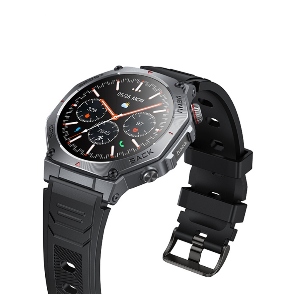 Смарт-годинник HOCO Y37 AMOLED 36mm. 520 mAh. GPS sports watch(call version) Black — фото 5