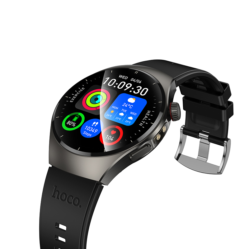 Смарт-годинник HOCO Y40 38mm. 315 mAh. IP68 Smart watch(call version) Black — фото 6