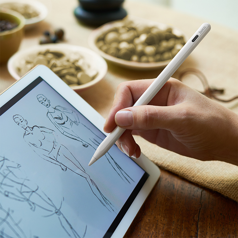 Стилус HOCO GM112 Intelligent anti-lost active capacitive pen with digital display pad dedicated White — фото 10