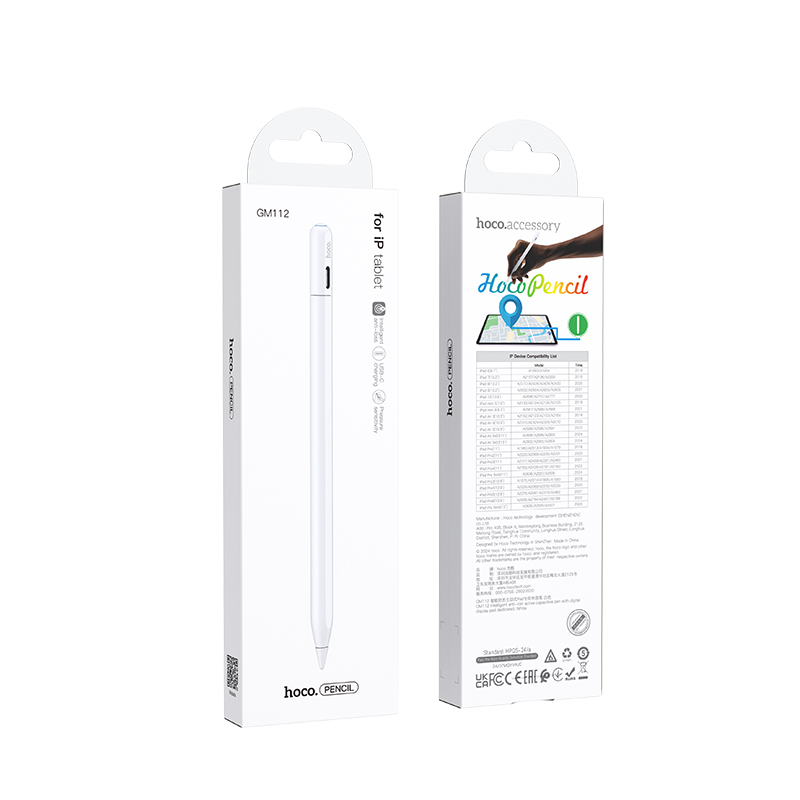 Стилус HOCO GM112 Intelligent anti-lost active capacitive pen with digital display pad dedicated White — фото 3