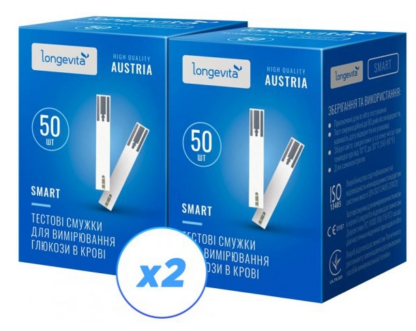 Тест-смужки LONGEVITA Smart для глюкометра