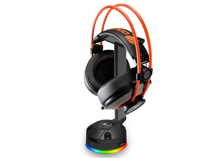Тримач для навушників, RGB підсвічування, 2x USB 2.0 Hub, патентована — фото 2