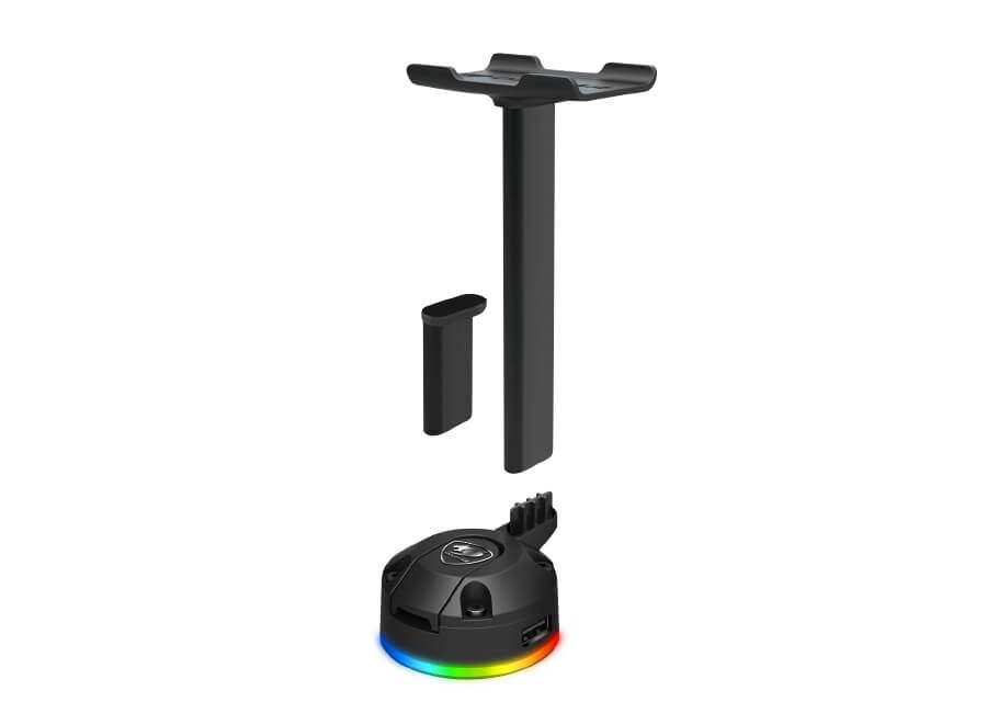 Тримач для навушників, RGB підсвічування, 2x USB 2.0 Hub, патентована — фото 4