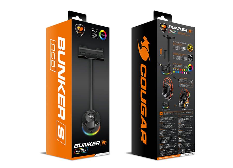 Тримач для навушників, RGB підсвічування, 2x USB 2.0 Hub, патентована — фото 5