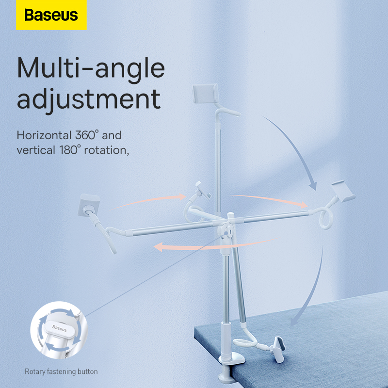 Тримач для телефона Baseus Unlimited adjustment lazy phone holder silver — фото 13