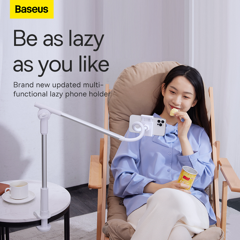 Тримач для телефона Baseus Unlimited adjustment lazy phone holder silver — фото 9