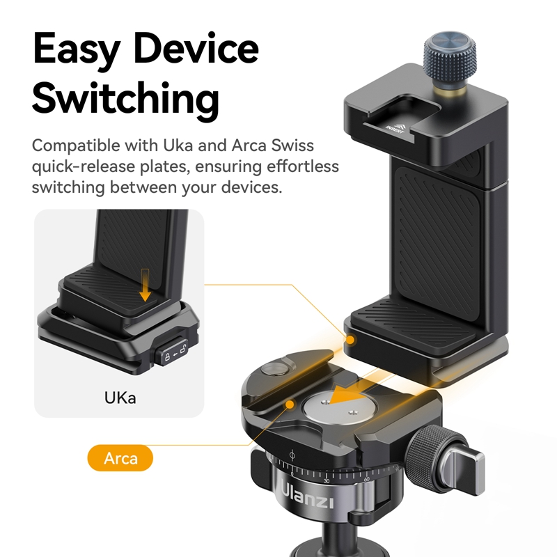 Тримач для телефону Ulanzi MA33 Phone Holder Black — фото 9