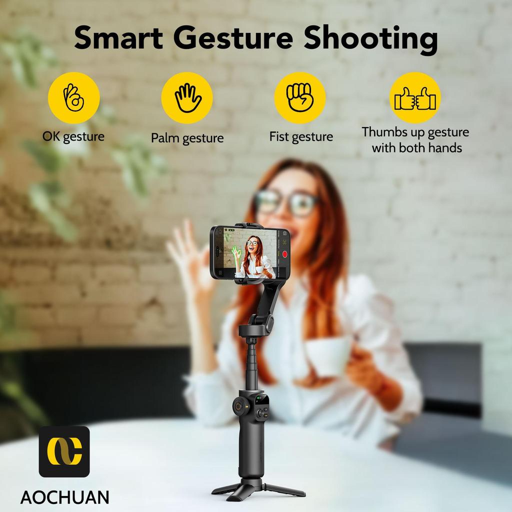 Триосьовий стабілізатор AOCHUAN Professional Gimbal Stabilizer for Smartphone Smart X2 Чорний — фото 11