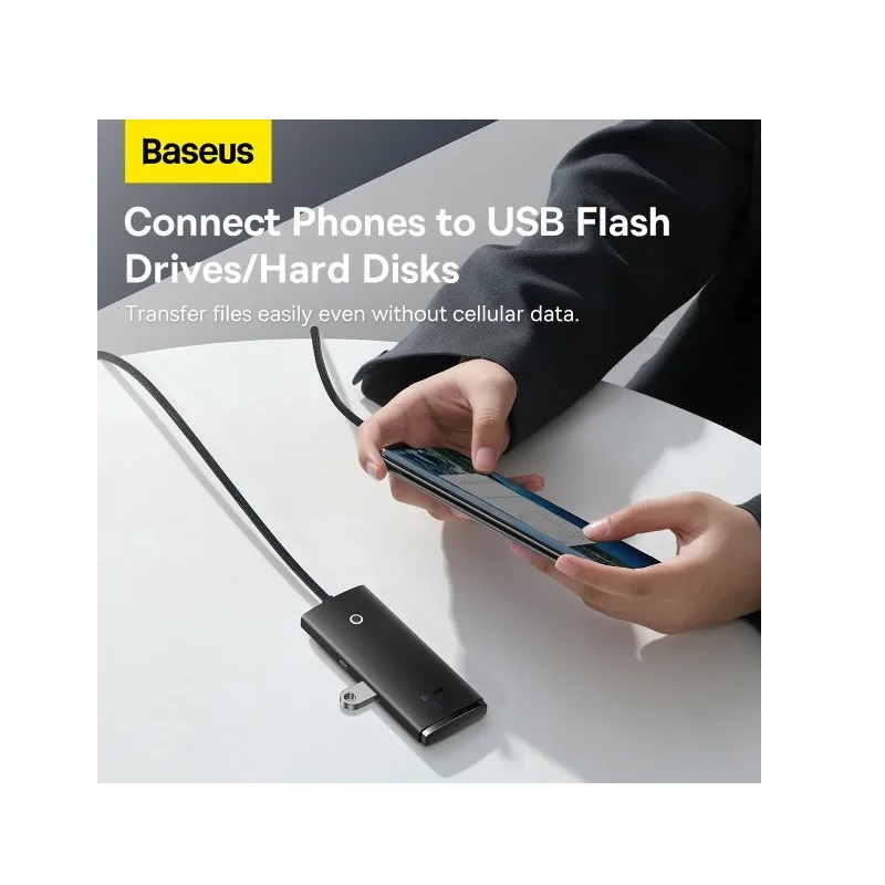 USB-хаб Baseus Lite Series 4-Port Type-C HUB Adapter (Type-C to USB 3.0*4 ) 1m Black — фото 12