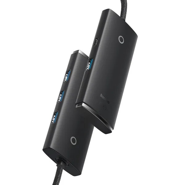 USB-хаб Baseus Lite Series 4-Port Type-C HUB Adapter (Type-C to USB 3.0*4 ) 1m Black — фото 5
