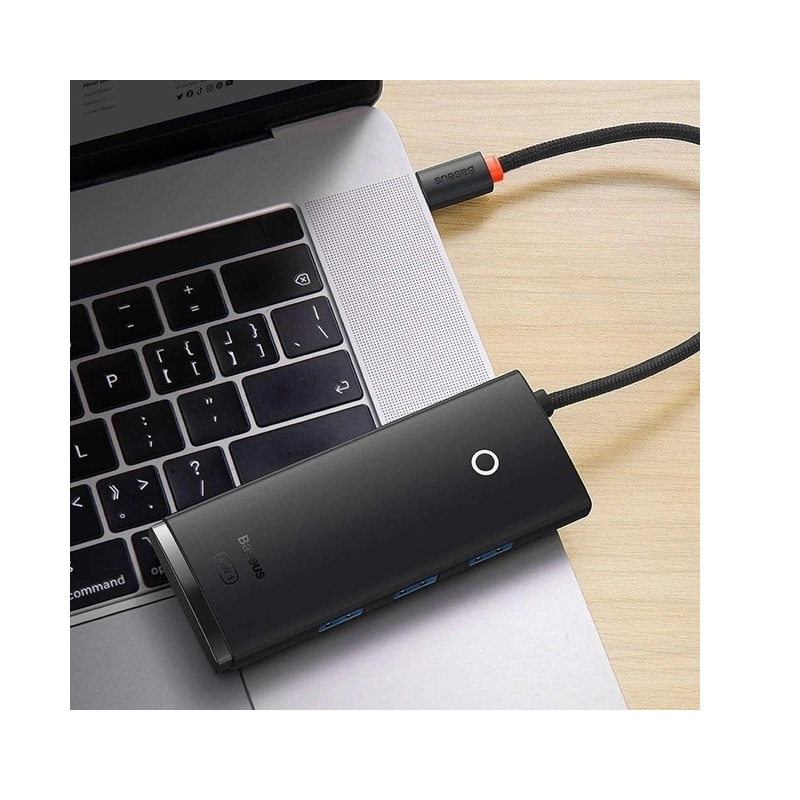 USB-хаб Baseus Lite Series 4-Port USB-A HUB Adapter (USB-A to USB 3.0*4) 25cm Black — фото 5