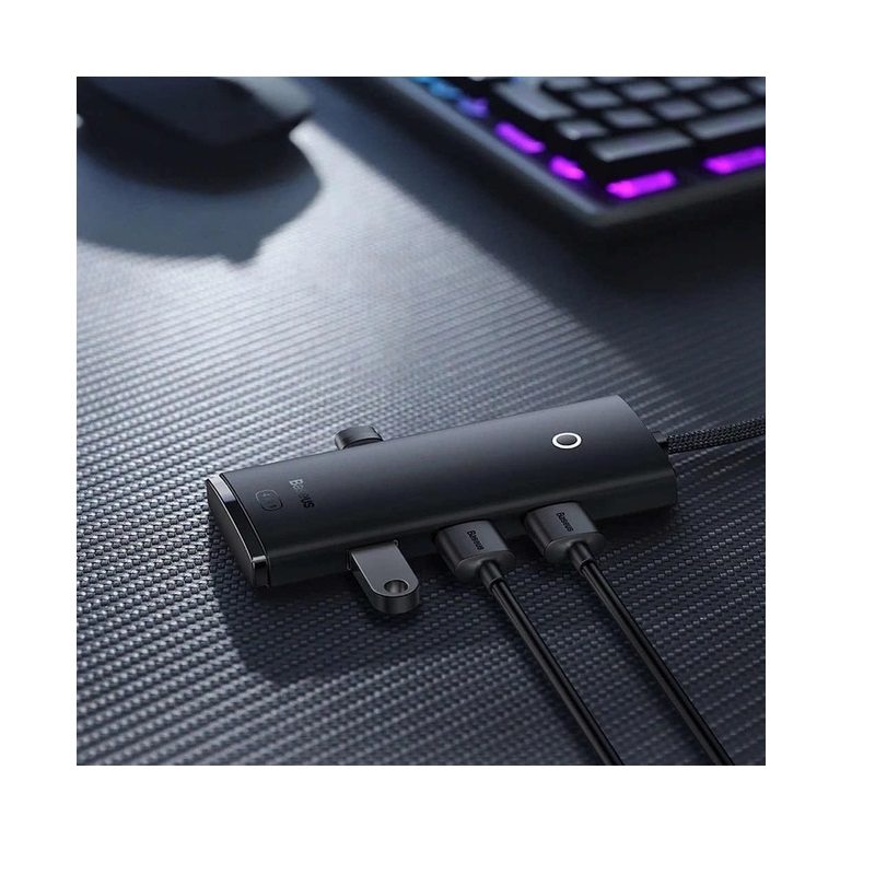 USB-хаб Baseus Lite Series 4-Port USB-A HUB Adapter (USB-A to USB 3.0*4) 25cm Black — фото 6