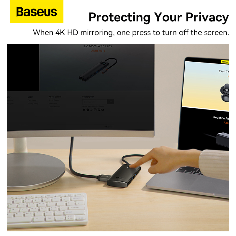 USB-хаб Baseus Lite Series 6-Port Type-C HUB Docking Station (Type-C to HDMI+USB3.0*2+PD+SD/TF) Black — фото 13