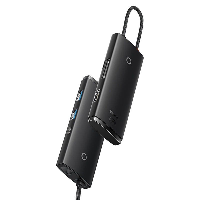 USB-хаб Baseus Lite Series 6-Port Type-C HUB Docking Station (Type-C to HDMI+USB3.0*2+PD+SD/TF) Black — фото 4
