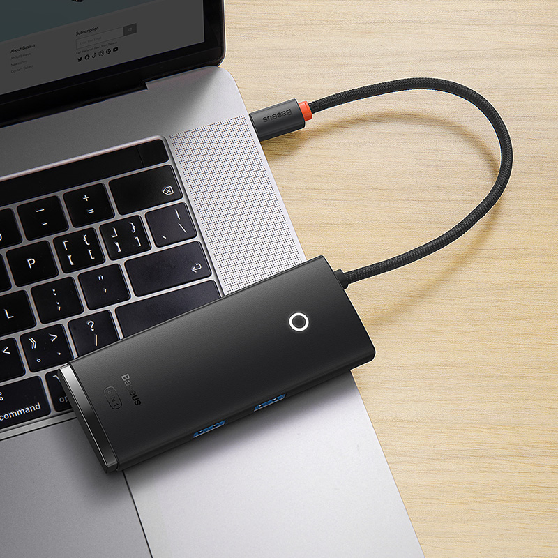 USB-хаб Baseus Lite Series 6-Port Type-C HUB Docking Station (Type-C to HDMI+USB3.0*2+PD+SD/TF) Black — фото 9