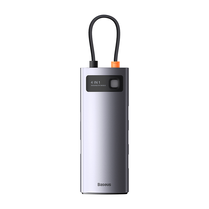 USB-хаб Baseus Metal Gleam Series 4-in-1 Multifunctional Type-C HUB Docking Station Gray(Type-C to USB3.0*4)