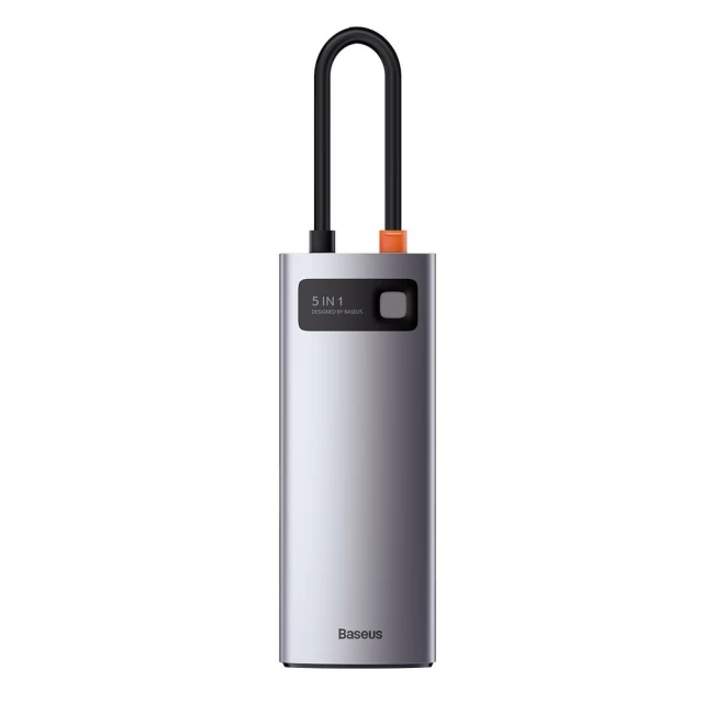 USB-хаб Baseus Metal Gleam Series 5-in-1 Multifunctional (Type-C to HDMI*1+USB3.0*3+PD*1) — фото 5