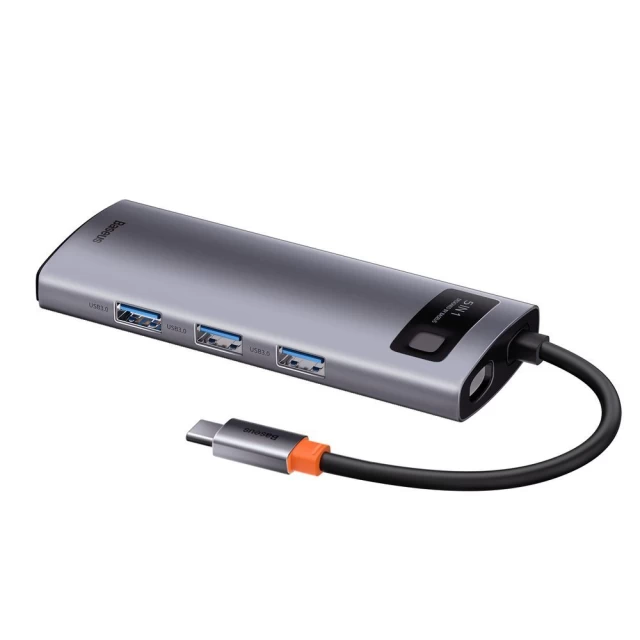 USB-хаб Baseus Metal Gleam Series 5-in-1 Multifunctional (Type-C to HDMI*1+USB3.0*3+PD*1) — фото 7