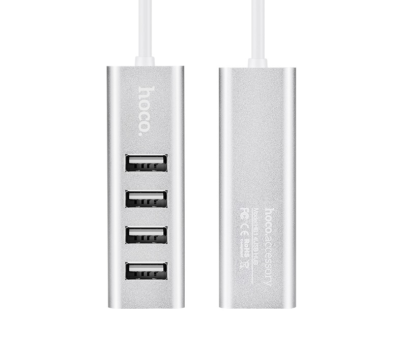 USB-хаб HOCO HB1 4USB Line machine Silver — фото 3