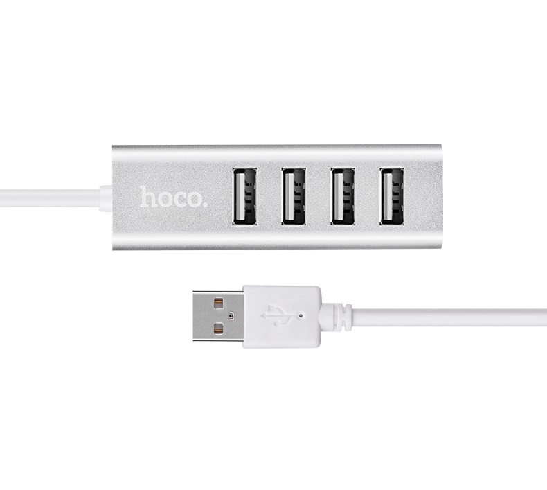 USB-хаб HOCO HB1 4USB Line machine Silver — фото 4