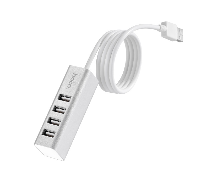 USB-хаб HOCO HB1 4USB Line machine Silver — фото 5