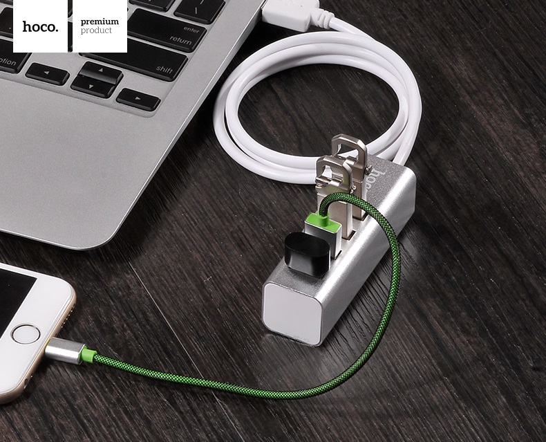 USB-хаб HOCO HB1 4USB Line machine Silver — фото 6