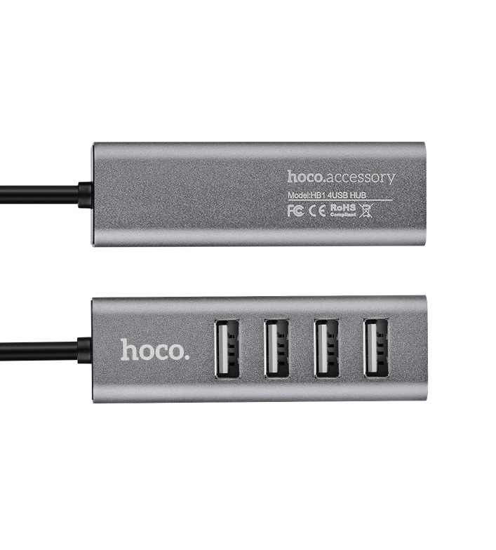 USB-хаб HOCO HB1 4USB Line machine Tarnish — фото 3
