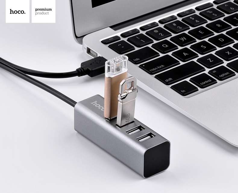 USB-хаб HOCO HB1 4USB Line machine Tarnish — фото 5