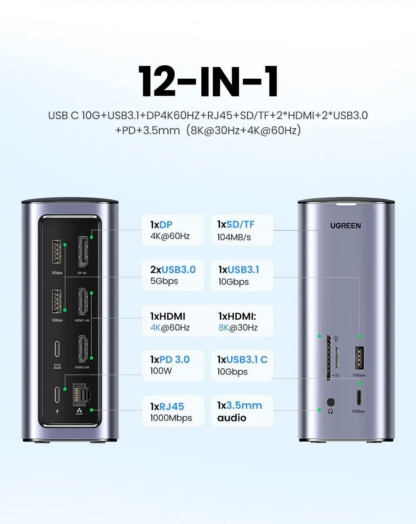 USB-хаб UGREEN 13-в-1 для ноутбука та смартфона — фото 3