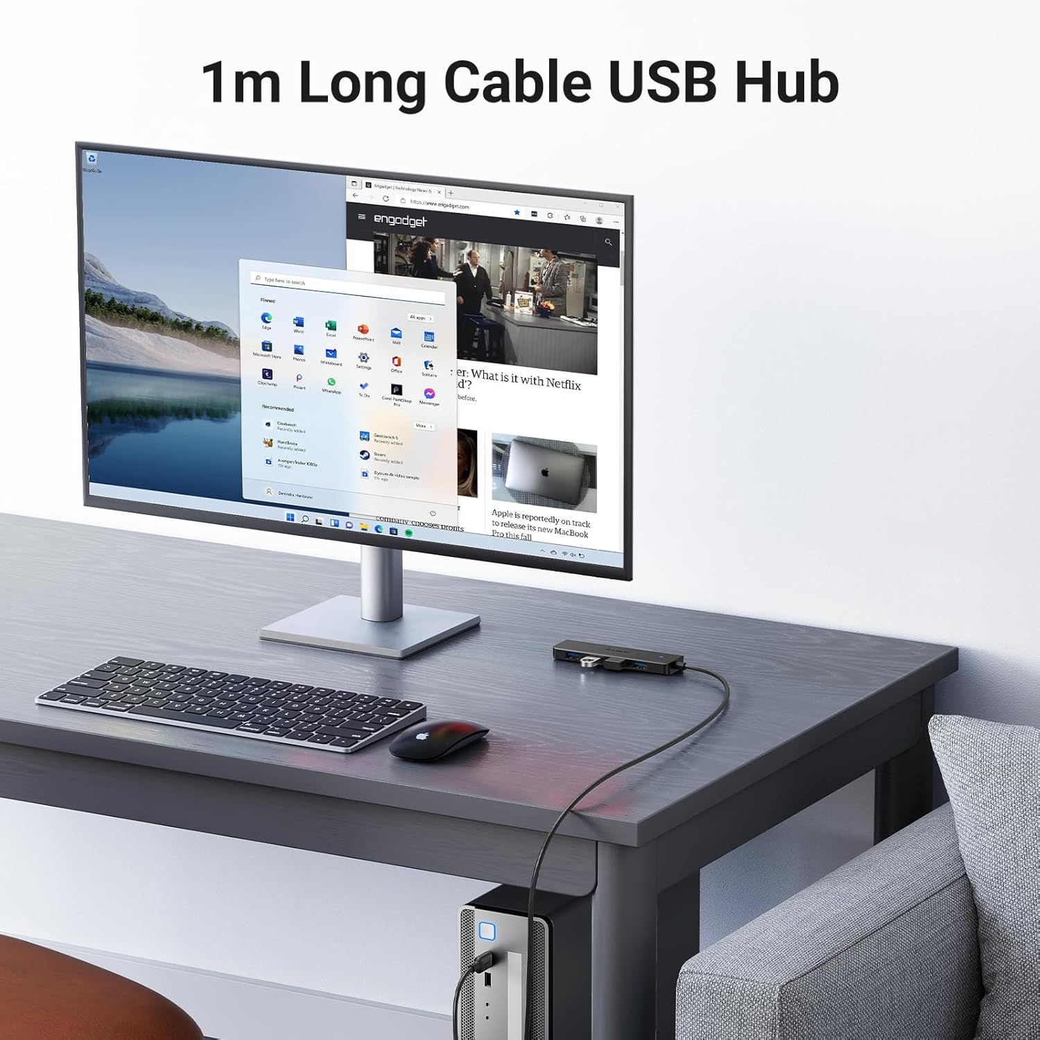 USB-хаб UGREEN 4-Port USB 3.0 Hub 1 м — фото 3