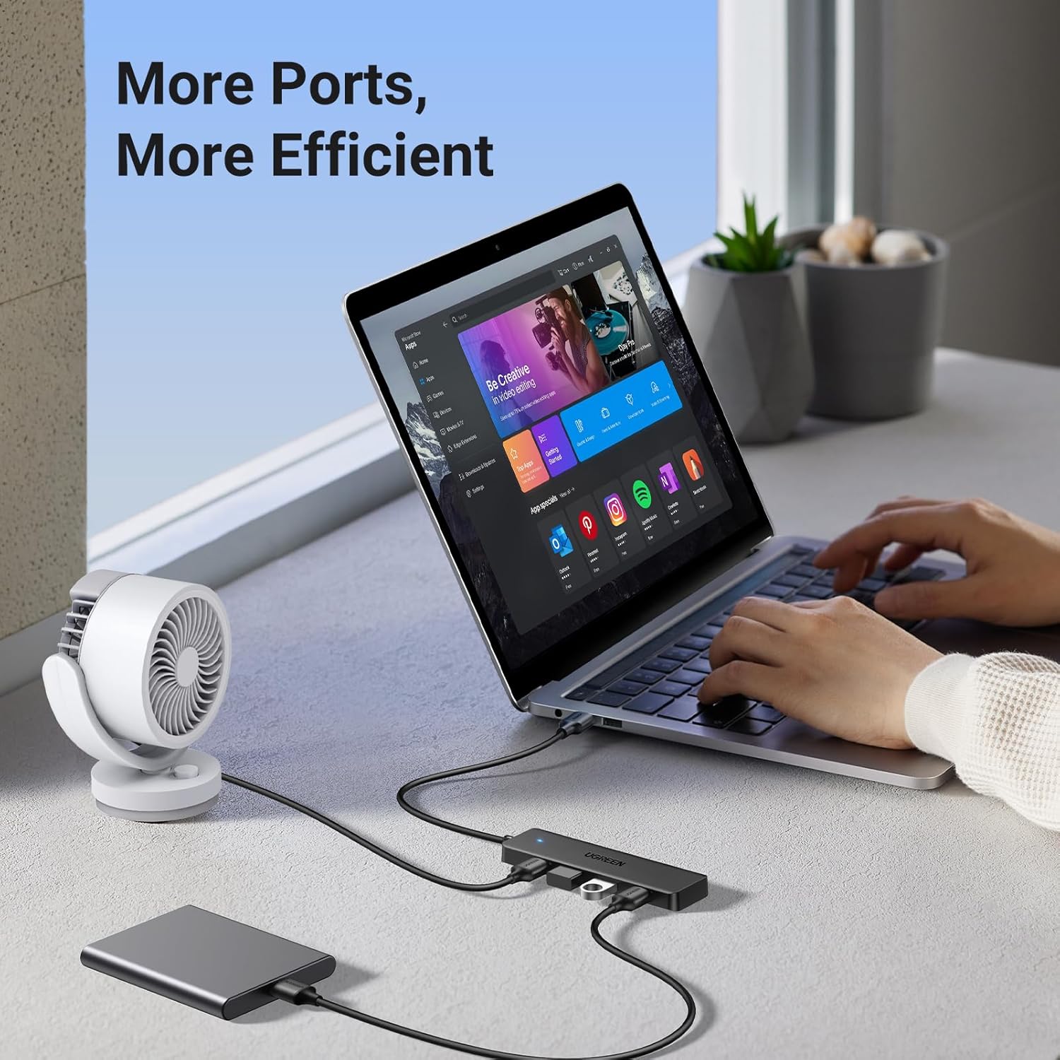 USB-хаб UGREEN 4-Port USB 3.0 Hub 1 м — фото 8